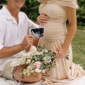 Elegant Strapless Cream Dress